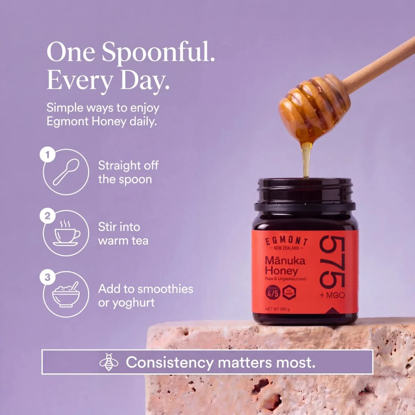 Egmont Honey MGO 575+ — Skin, Gut & Immune Support - Image 5